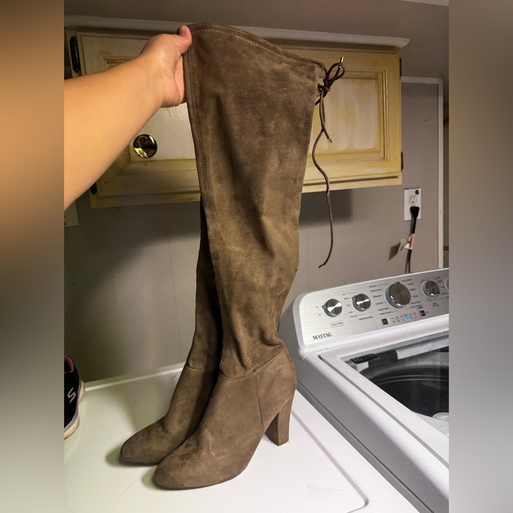 Call It Spring Taupe Suede Booties